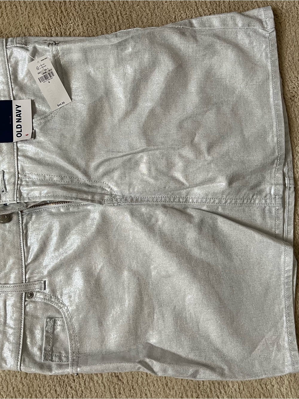 Old Navy Silver Metallic Women's Bermuda Shorts